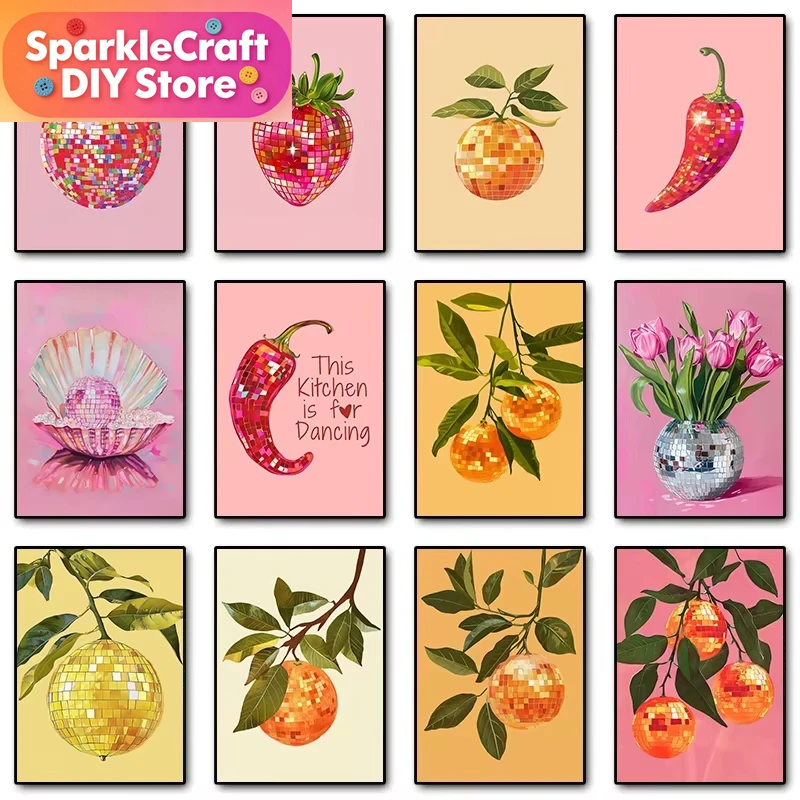 Lukisan Berlian 5D Retro Trend - Fruit Roll Up ulasan dan harga